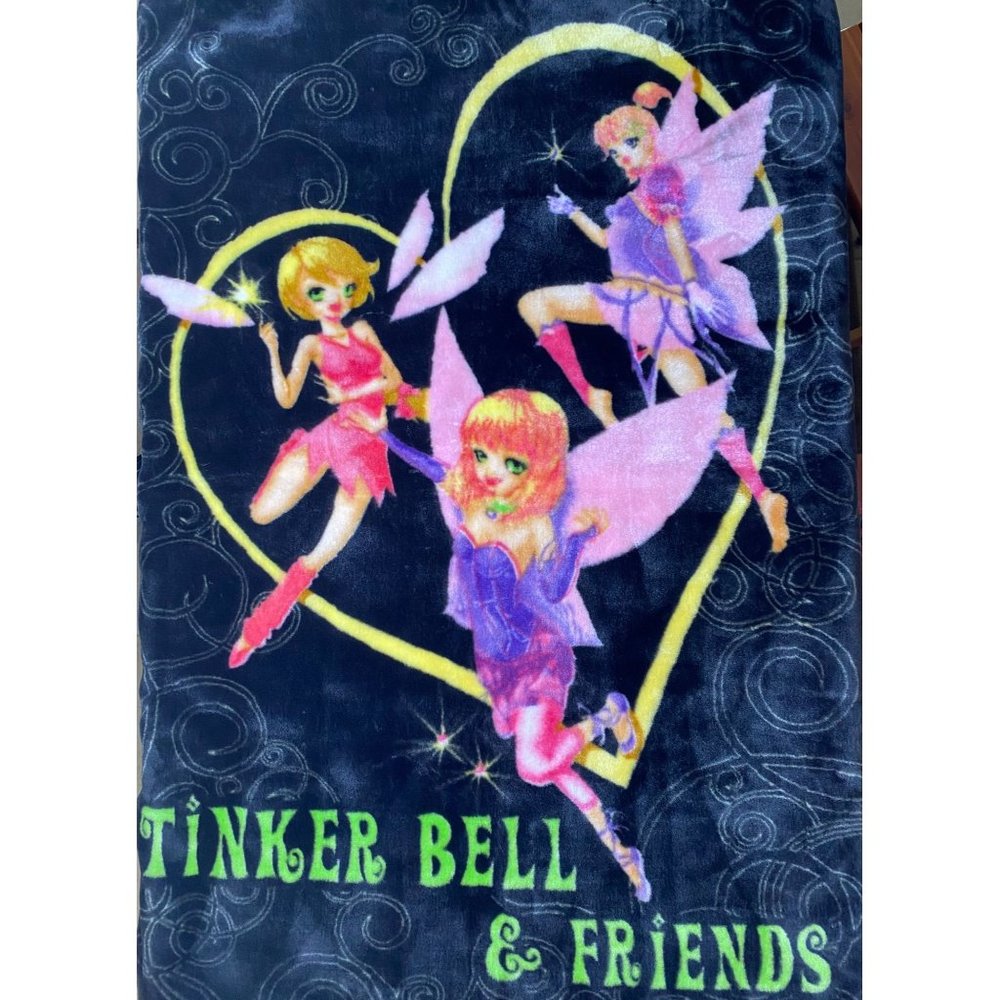 Disney Tinkerbell & Friends Toon Studio 2009 Sugar Plum Tooth Fairy Throw Blanke